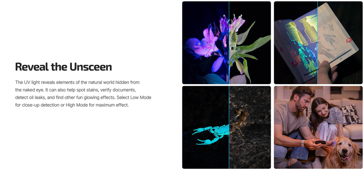 Olight ArkPro Lite 1200 Lumen Rechargeable EDC Flashlight with UV Light