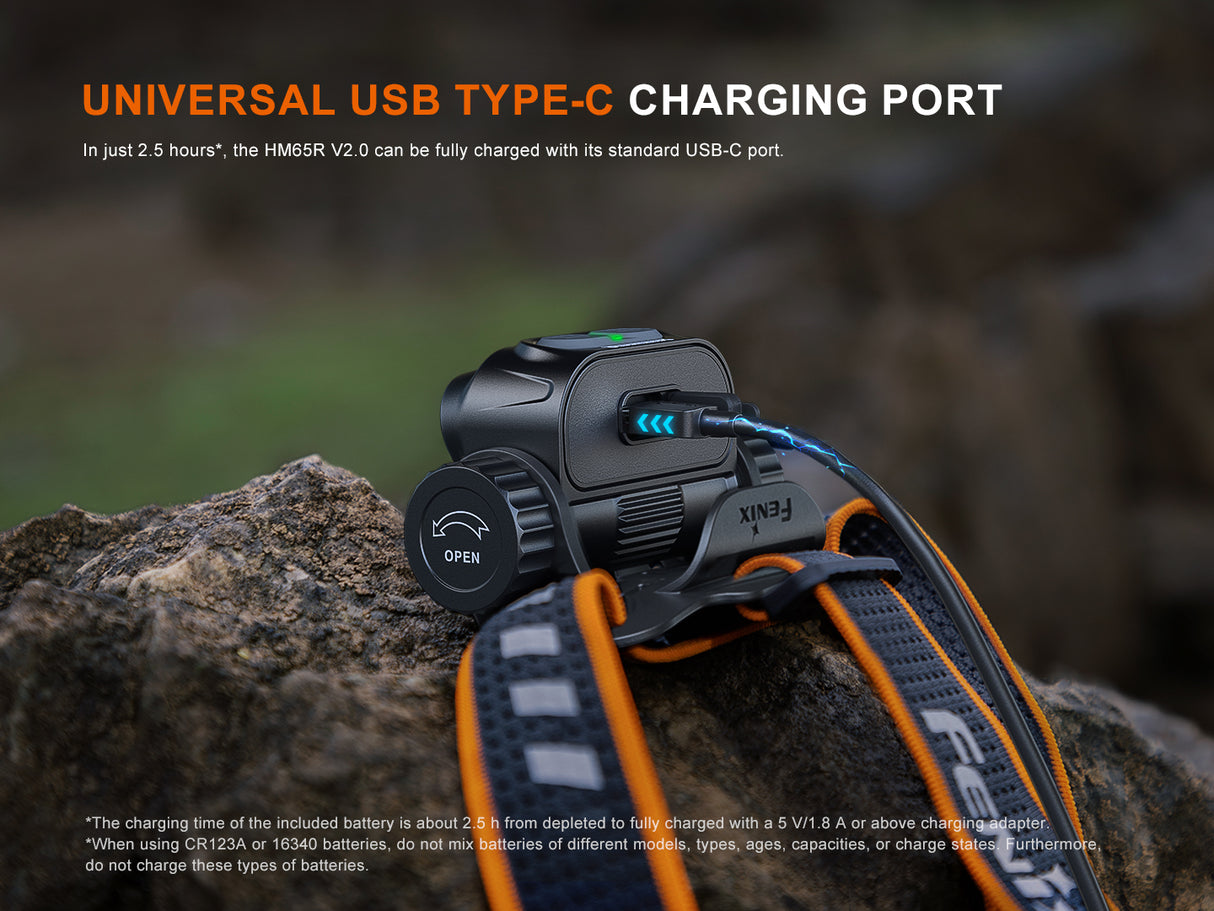 Fenix HM65R V2.0 2200 Lumen Multiple Light Source USB-C Rechargeable Headlamp