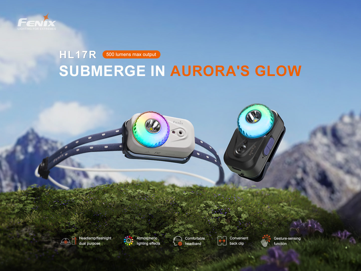 Fenix HL17R 500 Lumen Rechargeable 2-in-1 Magnetic Headlamp and