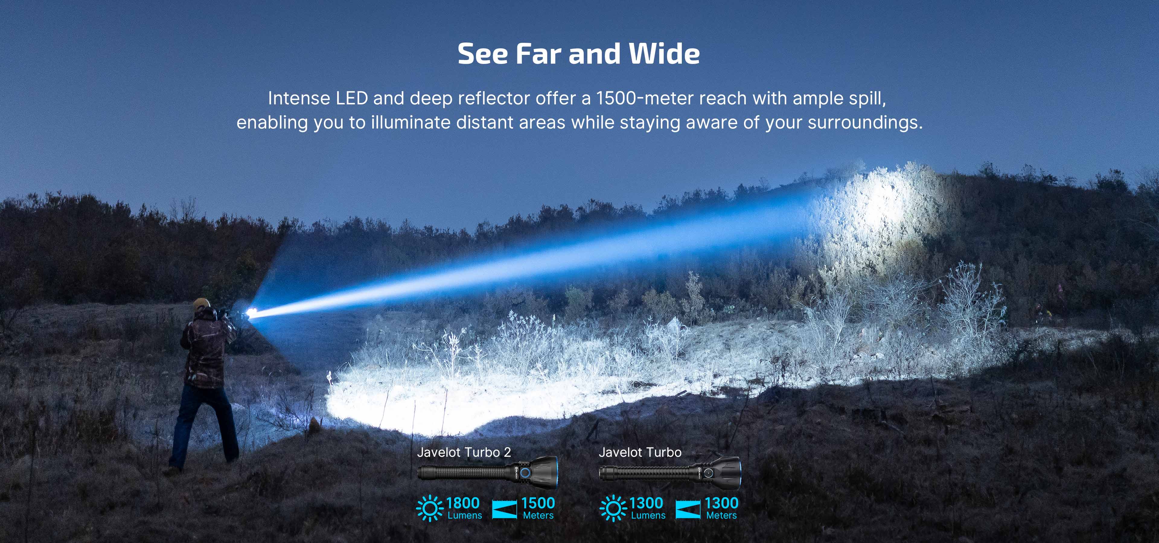 Olight Javelot Turbo 2 1800 Lumen Long Throw Rechargeable