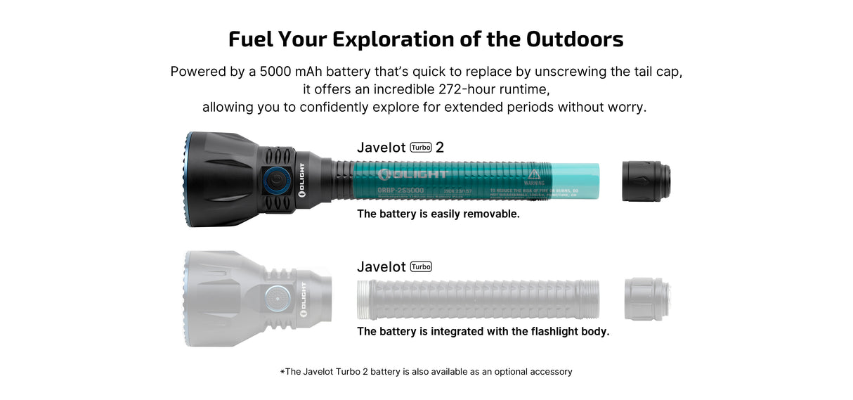 Olight Javelot Turbo 2 1800 Lumen Long Throw Rechargeable Flashlight