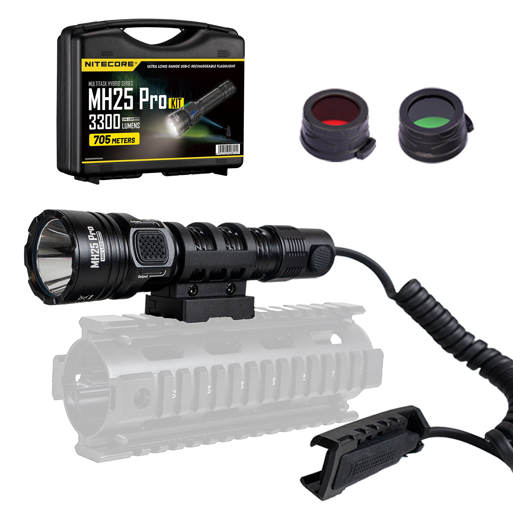 NITECORE MH25 Pro 3300ルーメン Nitecore MH25 Pro 3300 Lumen Long Throw Rechargeable Hunting Light