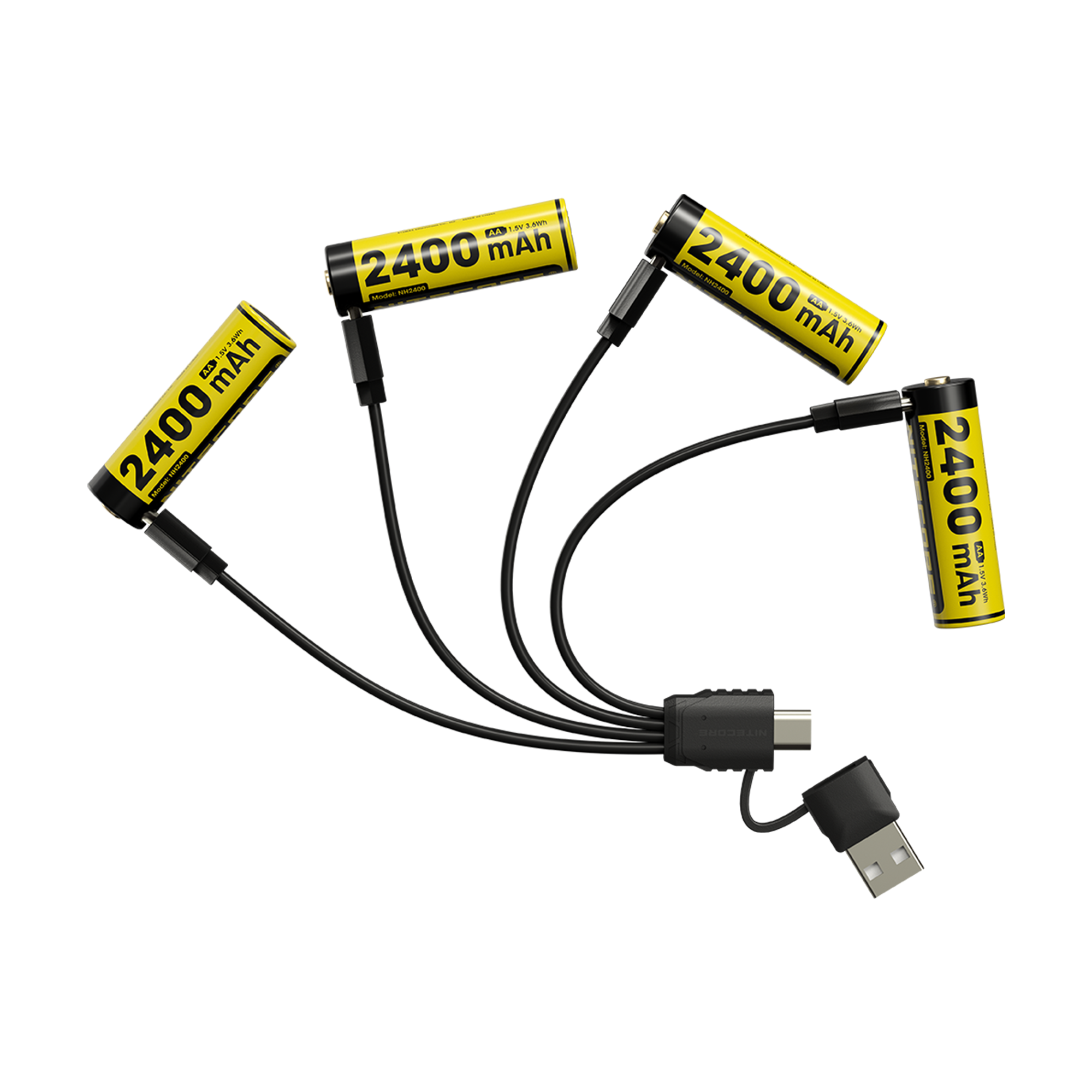 Best AA multipack: Nitecore NH2400 (2,400mAh, USB-C, 4-pack)