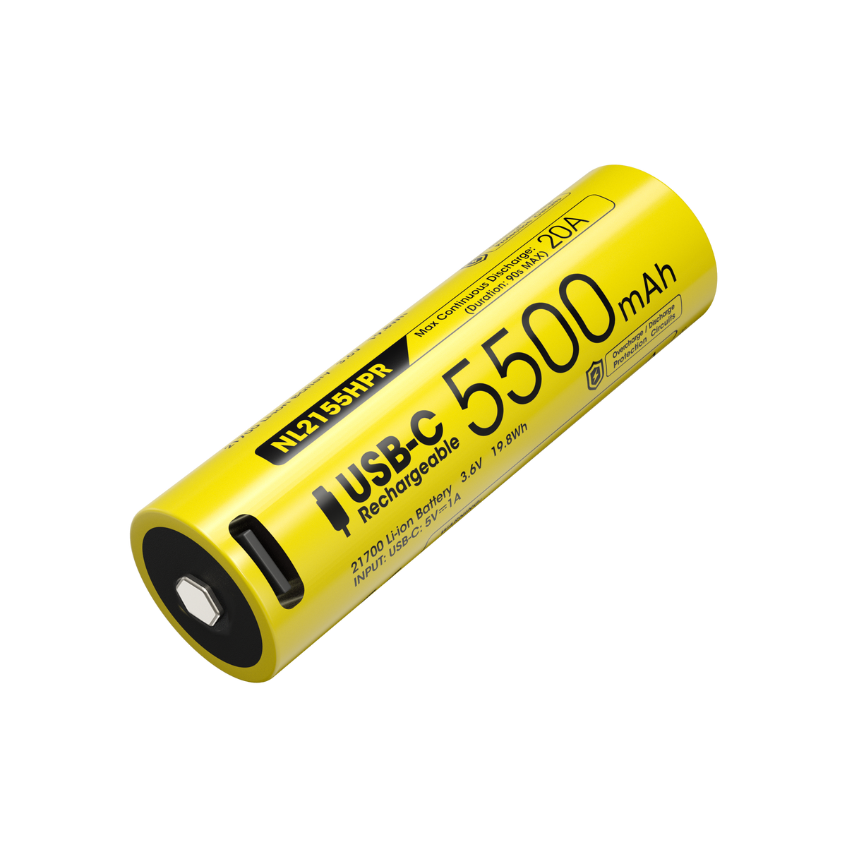 Nitecore NL2155HPR 5500mAh USB-C Rechargeable 21700 Battery