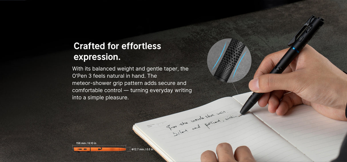 Olight O’Pen 3 EDC Pen with Tip and Clip Lights and Green Laser Pointer