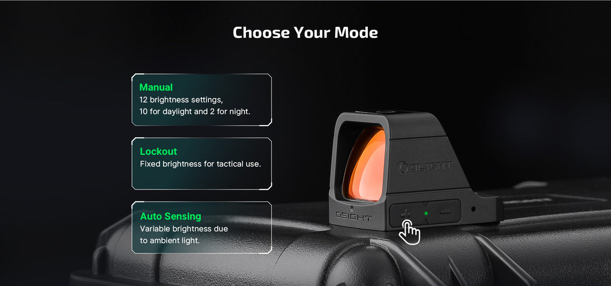 Olight Osight Red or Green Dot Mountable Sight with Magnetic Rechargeable Charging Cover