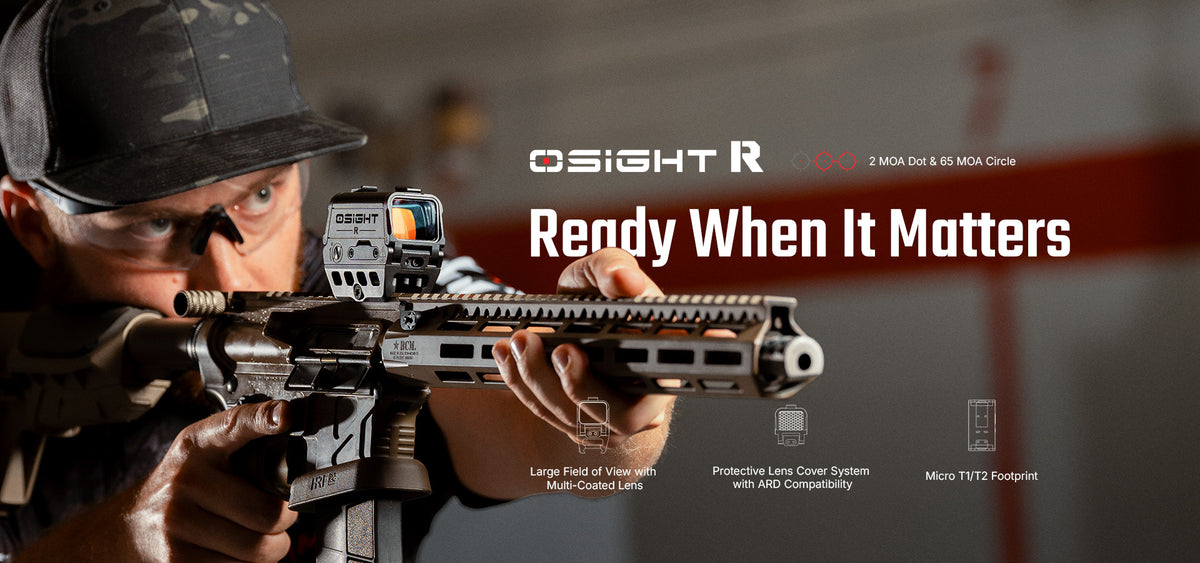 Osight R Micro T1/T2 Footprint Enclosed Red Dot Sight with Multi-Reticle System