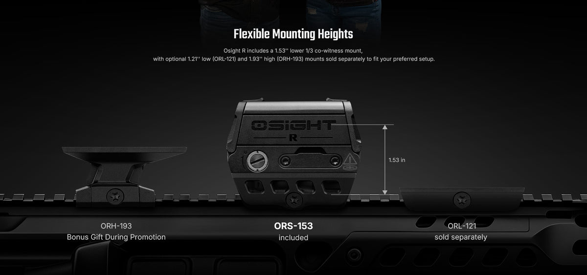 Osight R Micro T1/T2 Footprint Enclosed Red Dot Sight with Multi-Reticle System