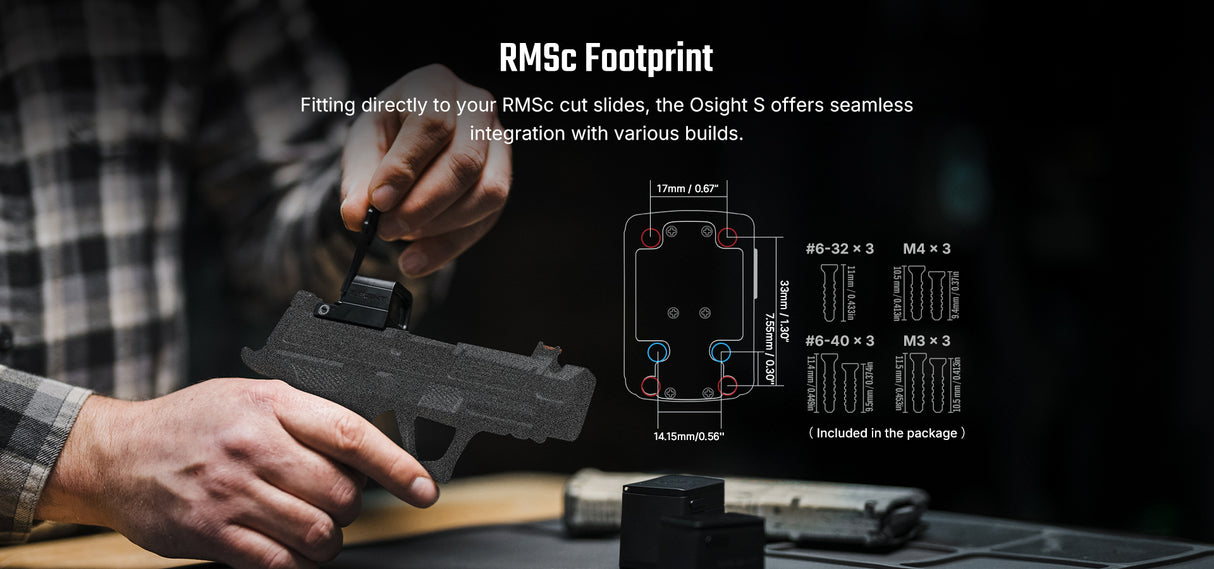 Olight Osight S 2 MOA Dot Sight with 32 MOA Circle with Magnetic USB-C Rechargeable Charging Cover