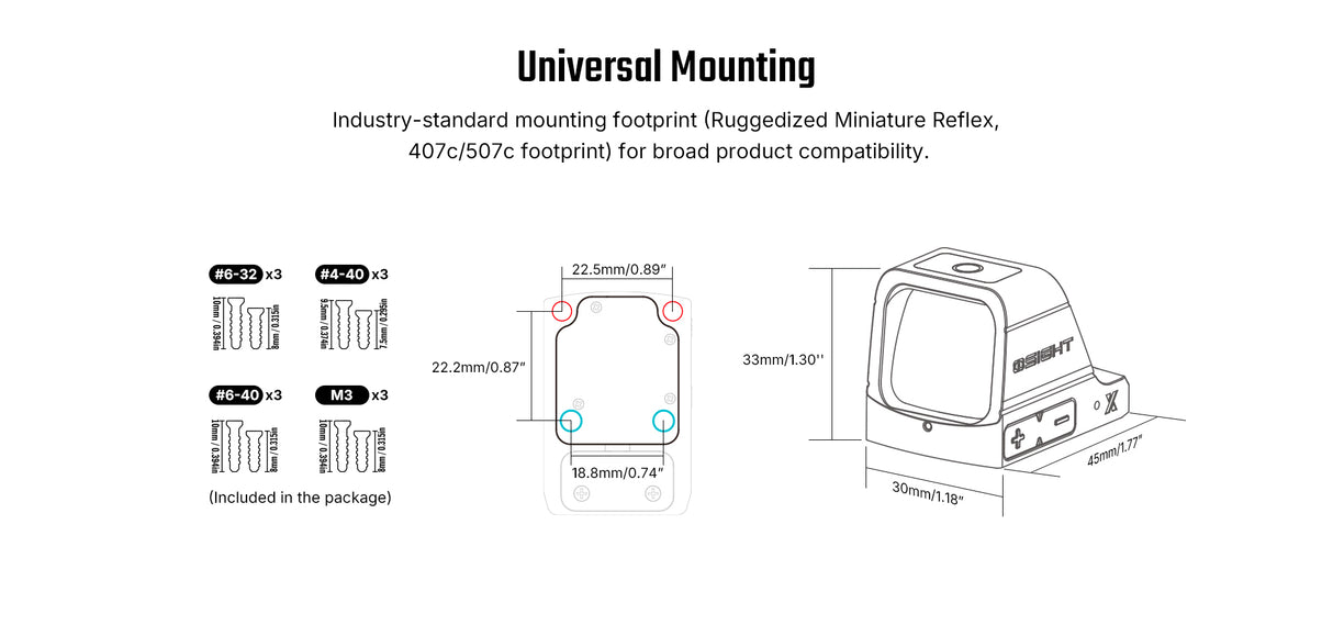 Olight Osight X 3 MOA Dot Sight with 32 MOA Circle with Magnetic USB-C Rechargeable Charging Cover