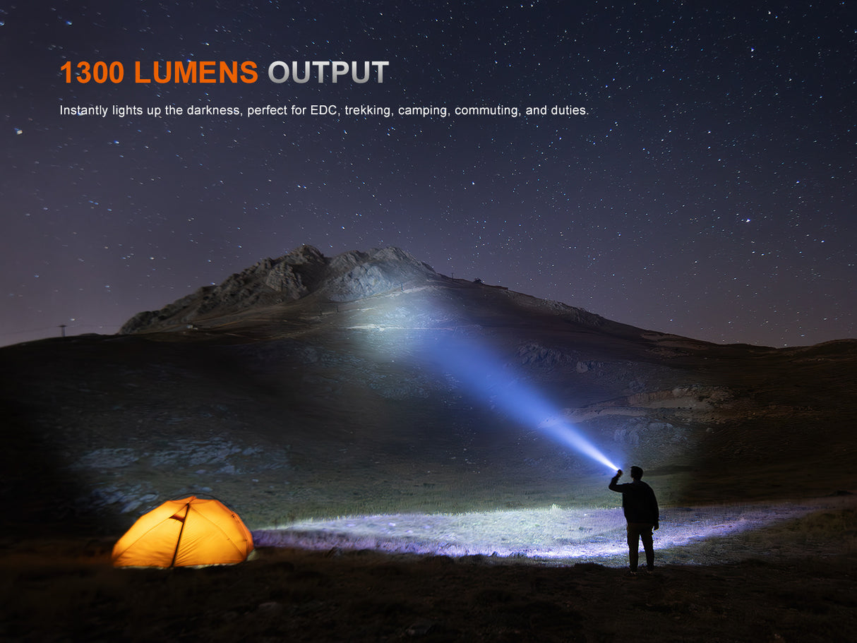 Fenix PD26R ACE 1300 Lumen Custom Mode Set Rechargeable EDC Flashlight