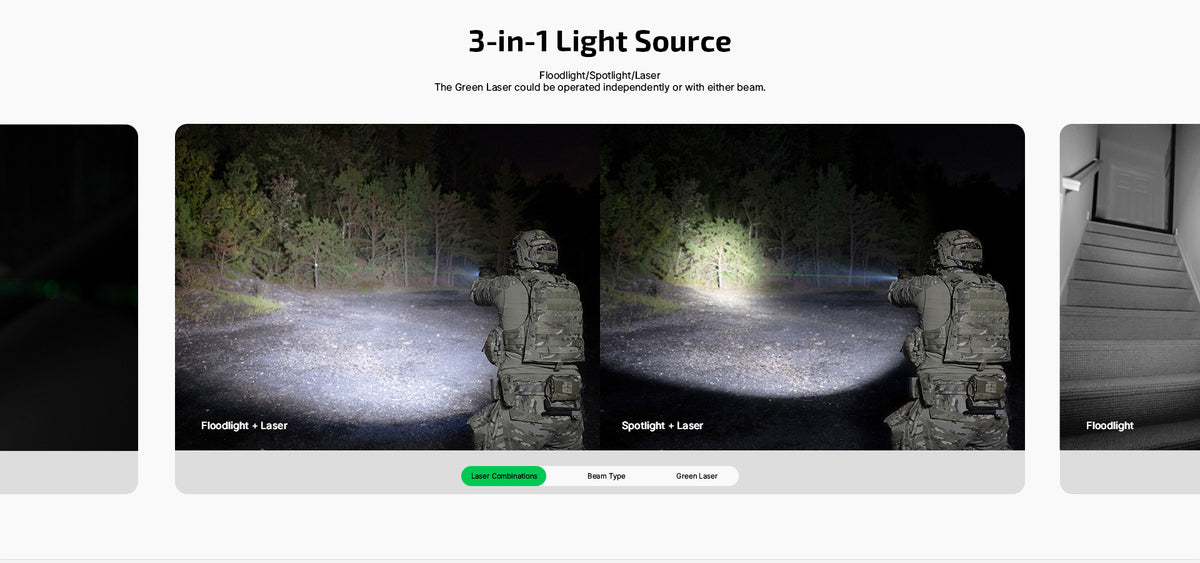 Olight PL X GL 1200 Lumen Rechargeable Mountable Flashlight with Green Laser