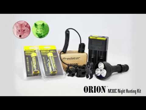 Orion M30C 700 Lumen Long Range Red or Green Hunting Flashlight Kit