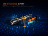 Fenix WF25RM 3000 Lumen Rechargeable Flashlight with UV Light and Charging Cradle