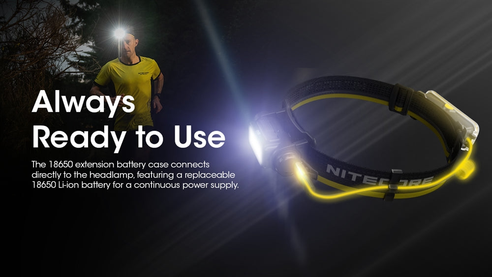 Nitecore Extension Battery Case for NU40, NU43, NU50, and HC65 UHE Headlamps