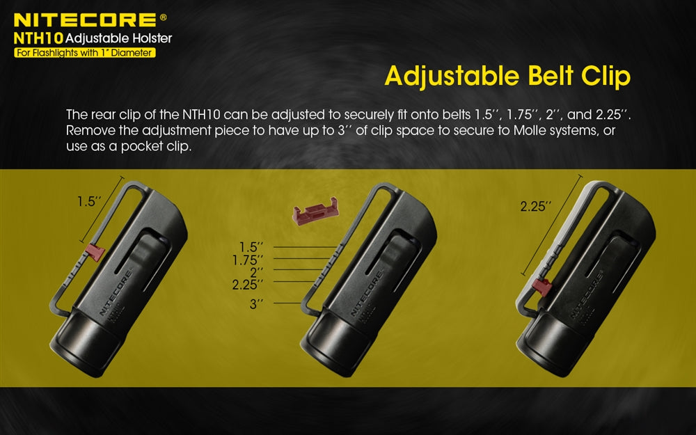 NITECORE NTH10 Hard Holster for 1 inch Diameter Flashlights