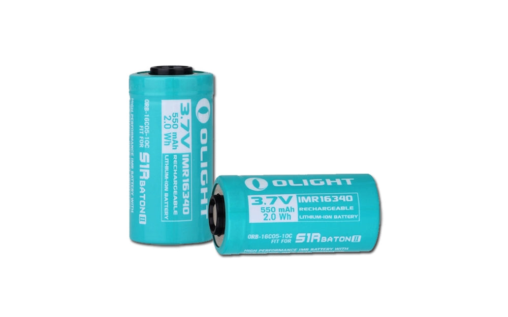 best rechargeable battery for flashlight Olight 550mAh IMR16340 Rechargeable Battery – Longhorn Tactical