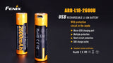 FENIX ARB-L18-2600U Protected Button-Top USB Rechargeable 18650 Battery