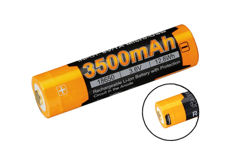 FENIX ARB-L18-3500U Protected Button-Top 3500mAh USB-Rechargeable 18650 Battery