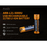 Fenix ARB-L21-5000U 5000mAh USB C Rechargeable 21700 Battery