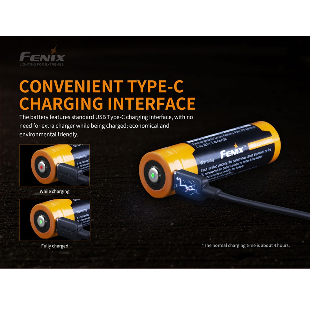 Fenix ARB-L21-5000U 5000mAh 21700 USB C Rechargeable Battery