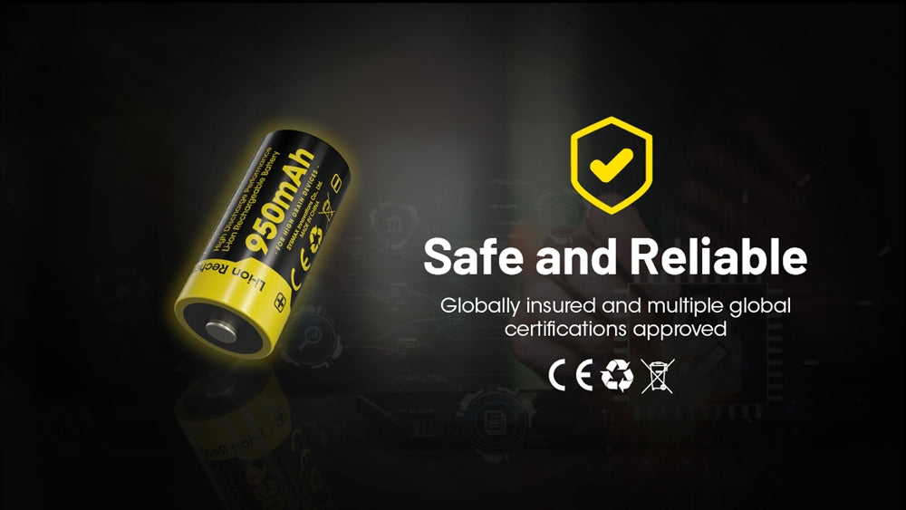 Nitecore NL169 950mAh Rechargeable 16340 Battery