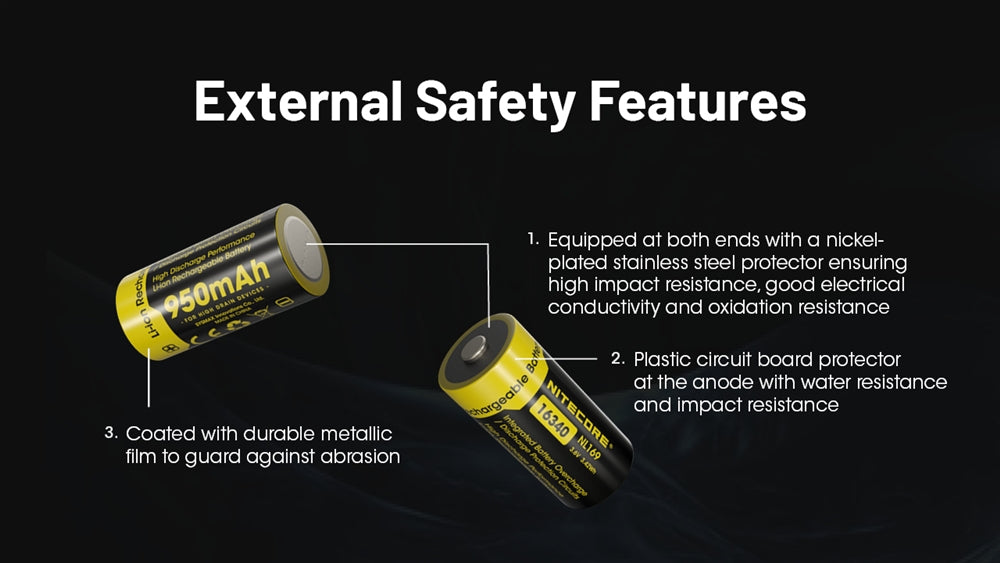 Nitecore NL169 950mAh Rechargeable 16340 Battery