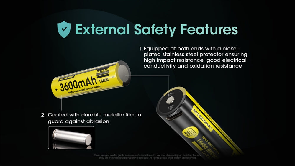 Nitecore NL1836R 3600mAh USB-C Rechargeable 18650 Battery