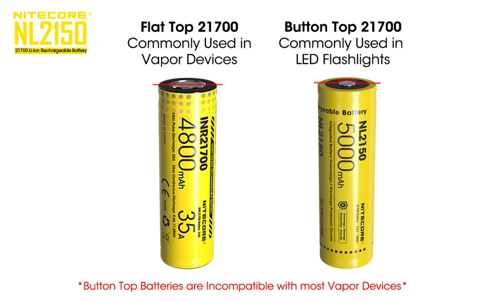 Nitecore NL2150 21700 5000mAh Rechargeable Li-ion Battery