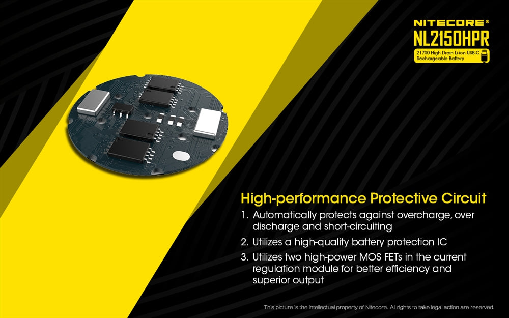 NITECORE NL2150HPR 5000mAh USB-C 21700 Battery (>>15A)