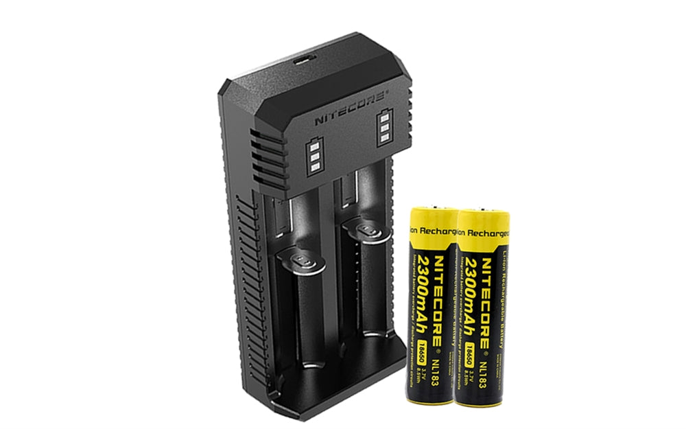 18650 Recharger Kit Double Bay UI2 2x Batteries