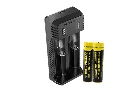 18650 Recharger Kit: Nitecore OEM with 2x Batteries