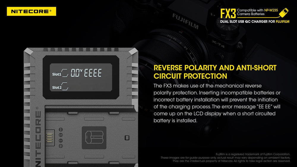 Nitecore FX3 2-Slot USB-C Battery Charger for Fujifilm X-T4