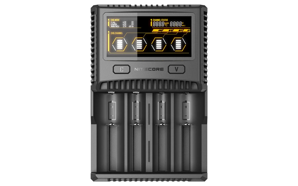 Nitecore SC4 Superb Charger 4-Slot Universal Charger for 18650, 17650, 17670, RCR123A16340, 14500, AA, AAA, C, D Batteries