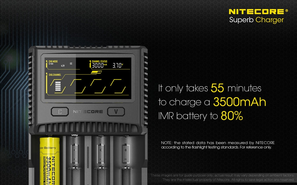 Nitecore SC4 Superb Charger 4-Slot Universal Charger for  18650 17650 17670 RCR123A 16340 14500 Batteries