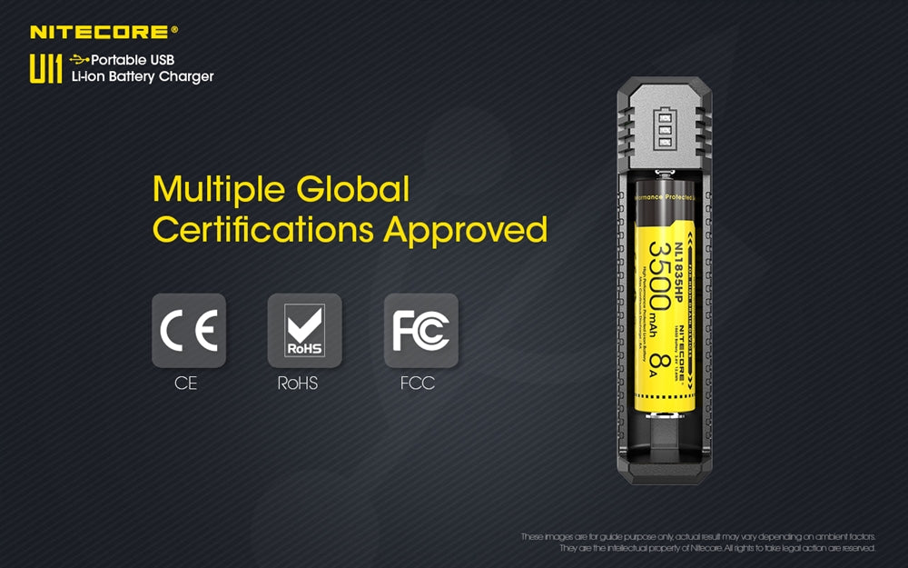 NITECORE UI1 1 slot USB Battery Charger for 21700, 18650 etc