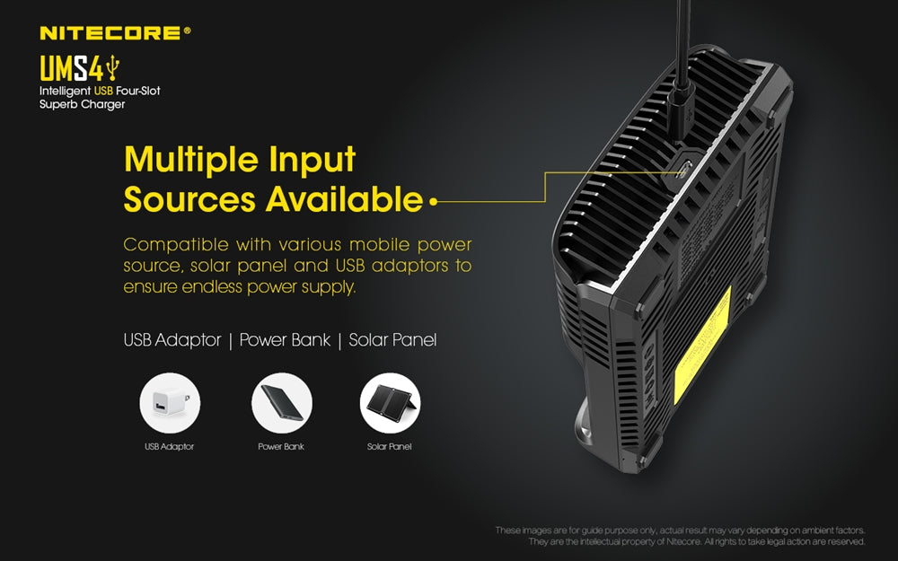 NITECORE UMS4 Intelligent USB Four Slot Superb Battery Charger