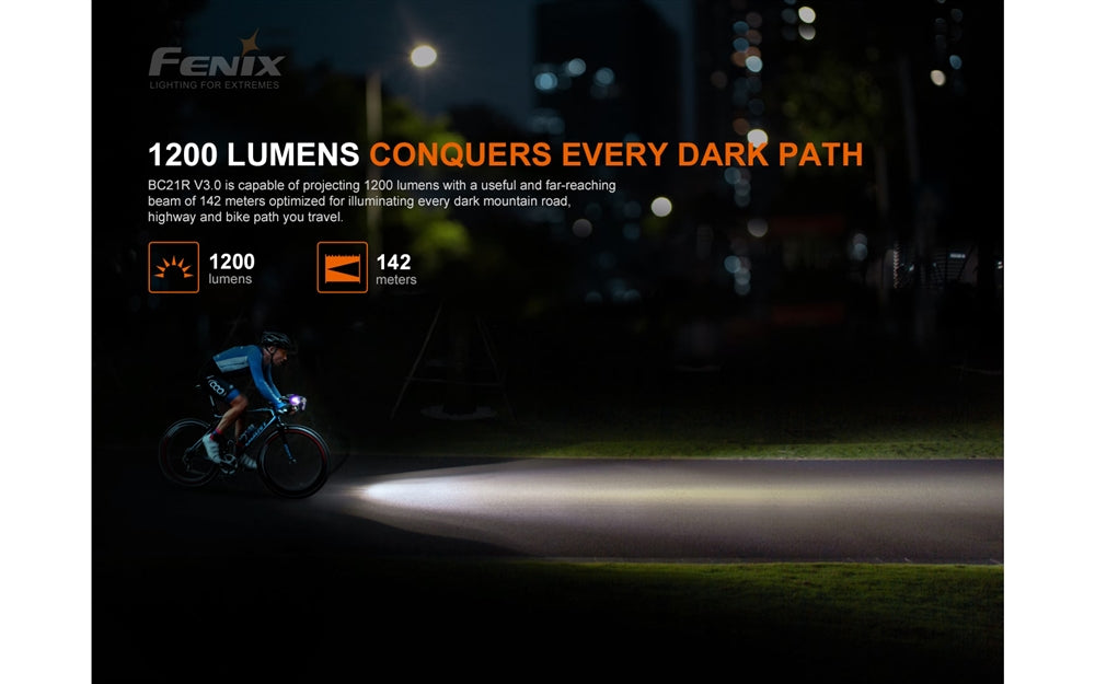 Fenix BC21R v3.0 1200 Lumens Rechargeable Bike Light