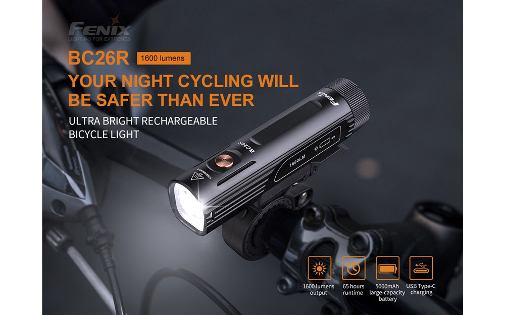 Fenix BC26R 1600 Lumen Rechargeable Bike Light – Longhorn Tactical