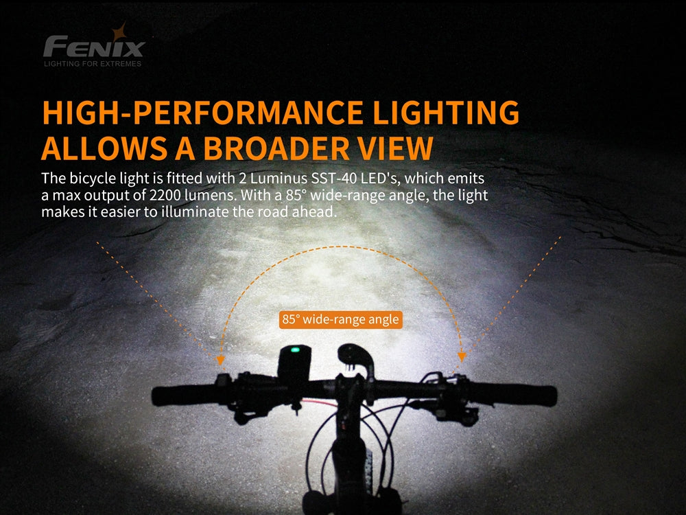 Fenix BC30 v2.0 2200 Lumen Dual Beam Bicycle Light with Wireless Remote