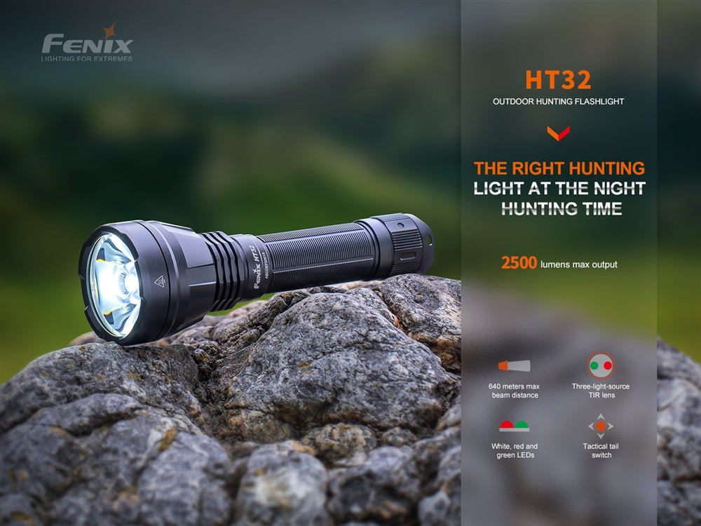 Fenix HT32 2500 Lumens White, Green and Red Hunting Light