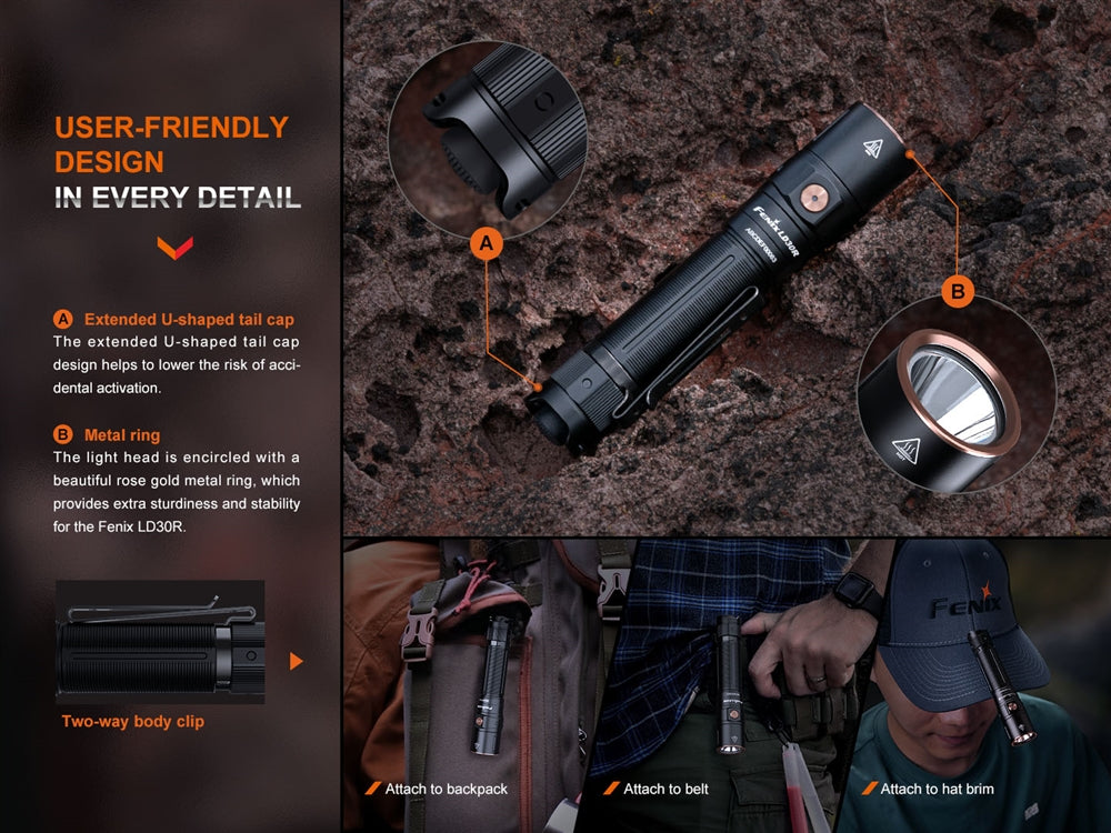 Fenix LD30R 1700 Lumen Everyday Carry Rechargeable Flashlight