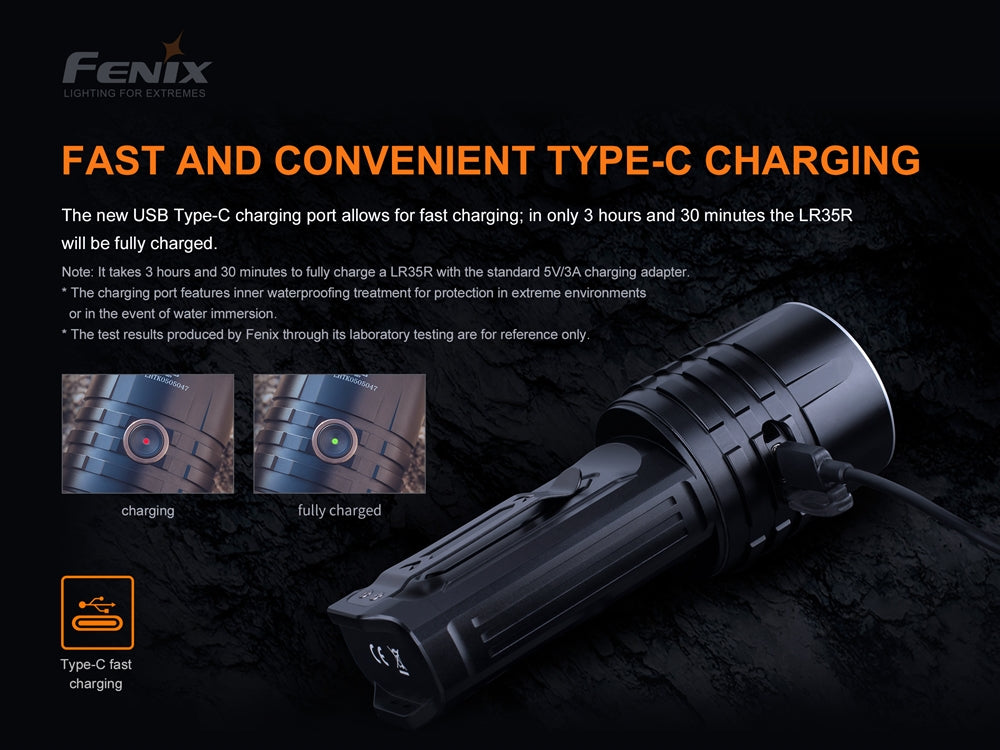 Fenix LR35R 10000 Lumen Long Throw Rechargeable Flashlight