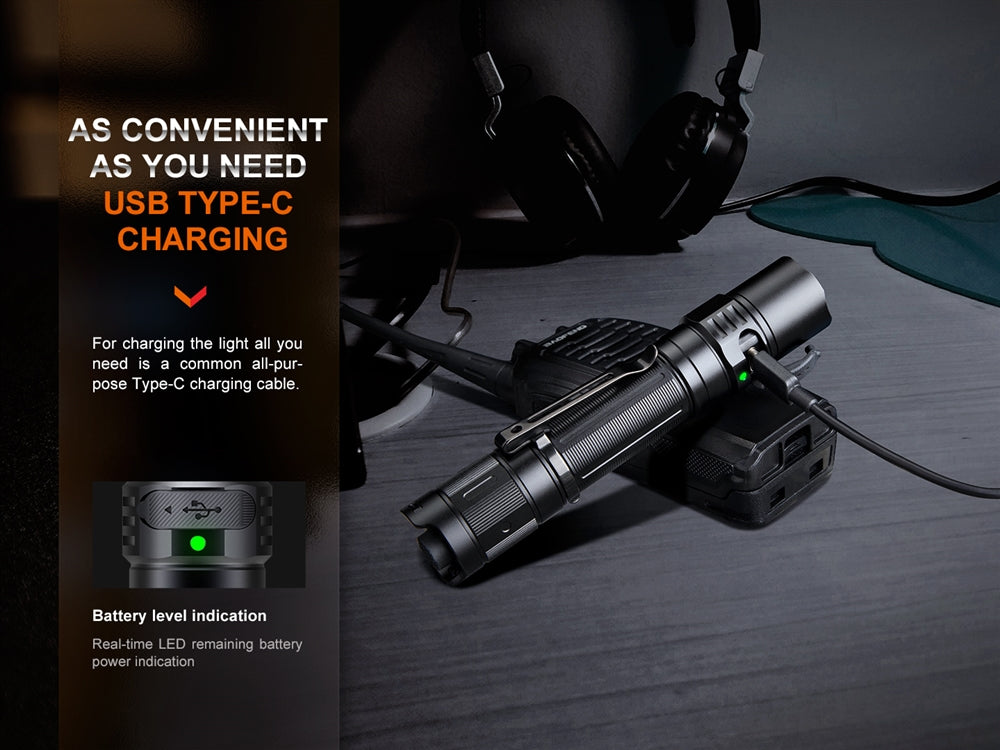 cable rechargeable tactical flashlights Fenix PD35R Rechargeable Flashlight