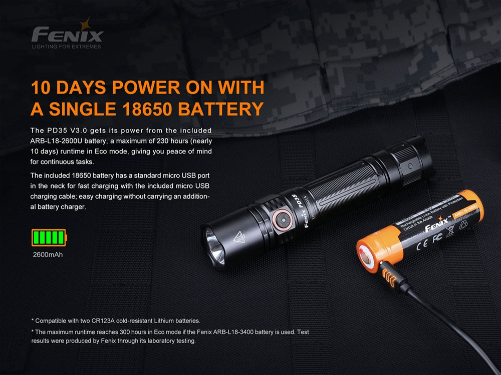 Fenix PD35 v3.0 Rechargeable Flashlight – Longhorn Tactical