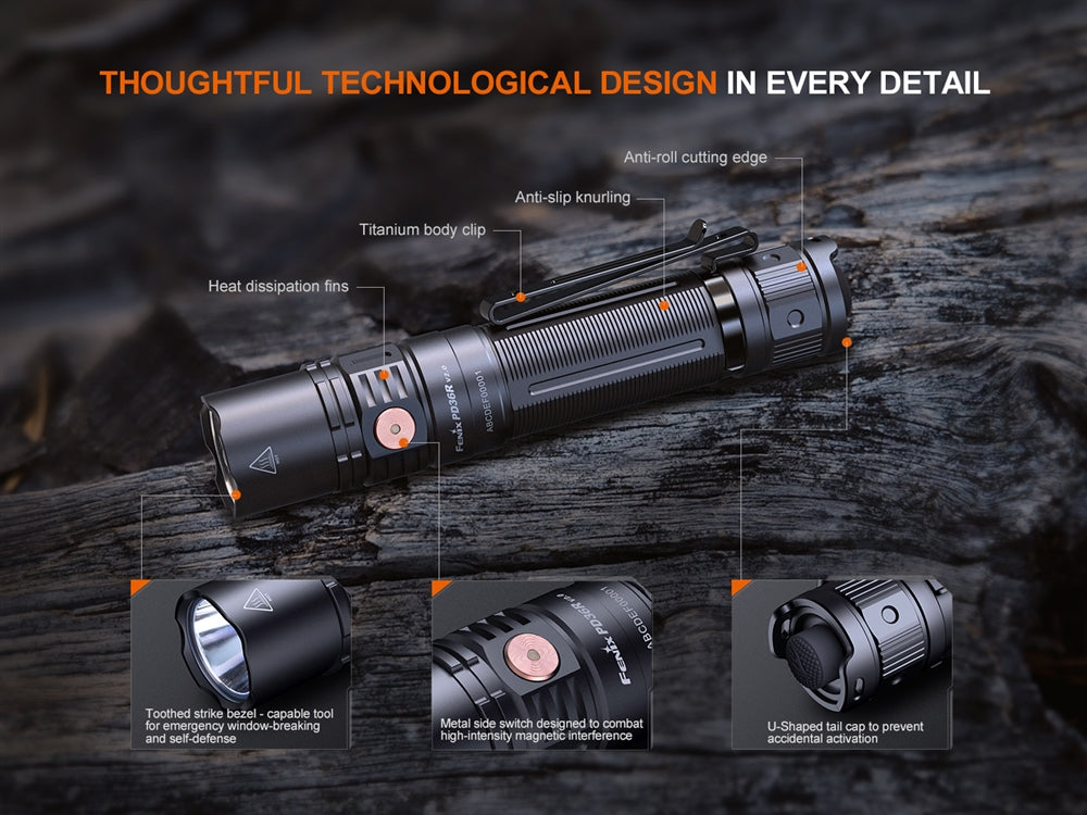 Fenix PD36R V2.0 1700 Lumen Rechargeable Tactical Flashlight