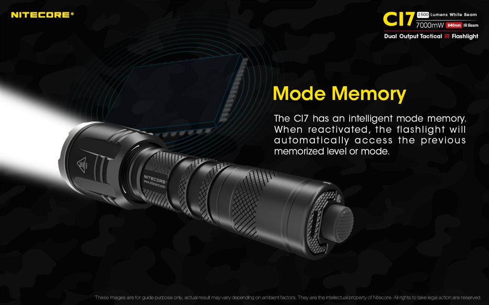 NITECORE CI7 2500 Lumen White and Infrared IR Tactical Flashlight