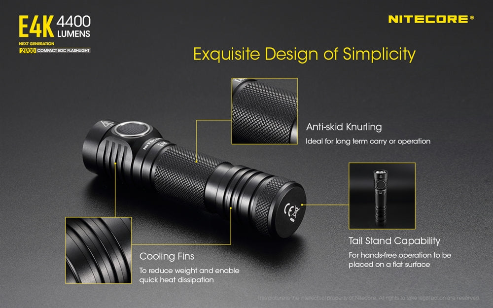 NITECORE E4K Next Generation 21700 Compact EDC Flashlight