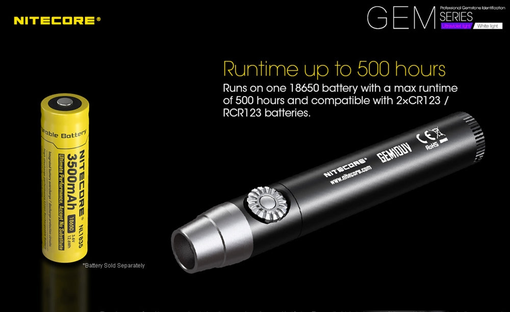 NITECORE GEM10UV Gem Identification Flashlight with UltraViolet LED