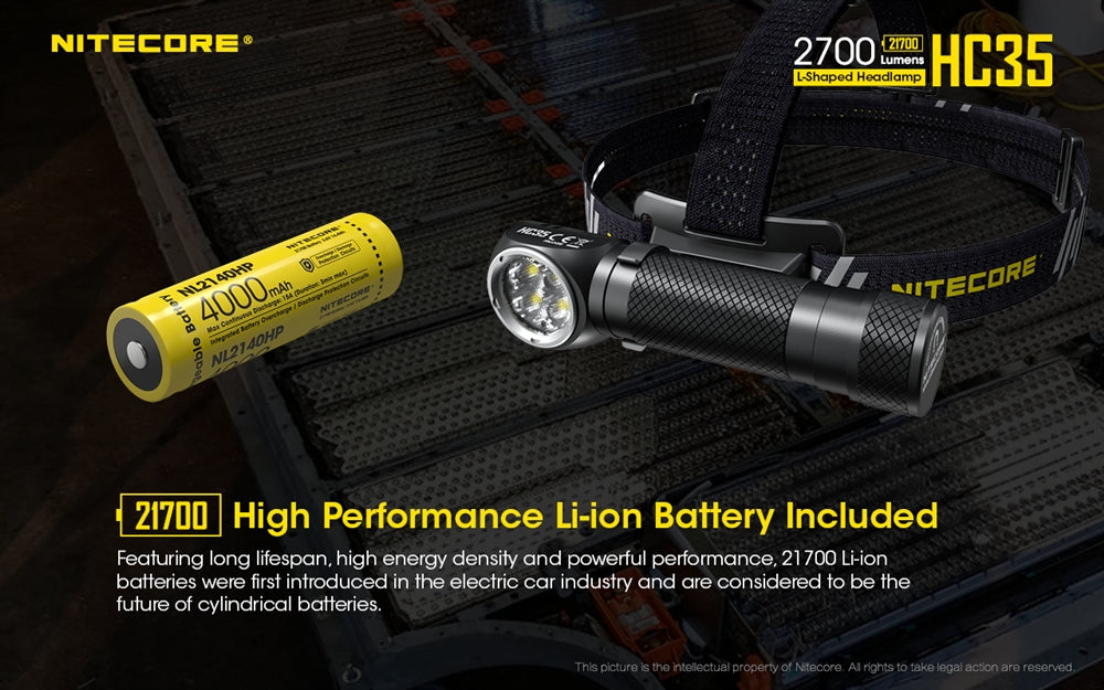 NITECORE HC35 2700 Lumen USB Rechargeable 21700 Headlamp